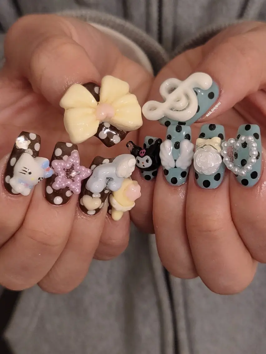 ネイル ハンドネイル 3dパーツ/流行り 👧shushu❤️のネイルデザイン