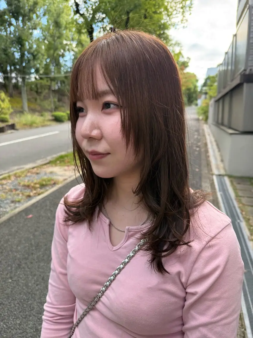 セミロング ヘアカラー 名田 凌佑のヘアスタイル