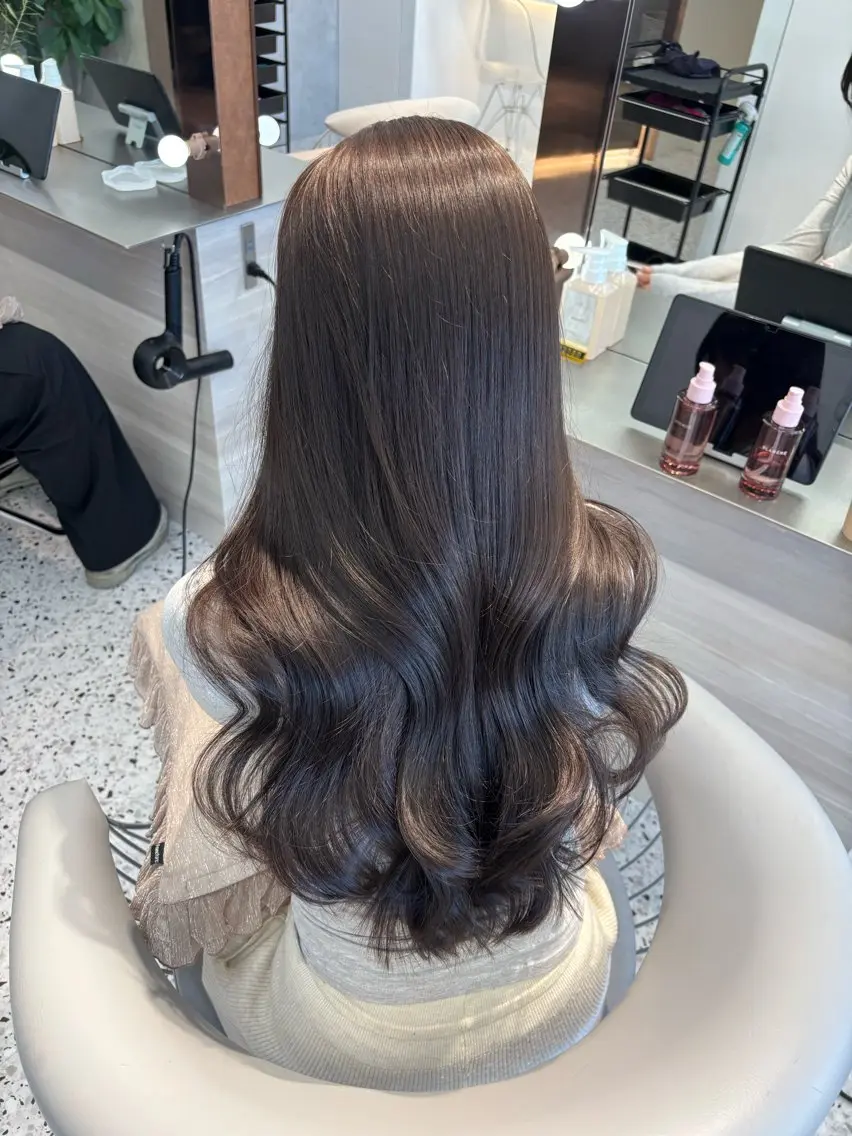ロング カラー ブリーチ ダブルカラー グレージュ ブリーチなしカラー 🍒ブリーチなしカラ ー／Sakura🍒のヘアスタイル