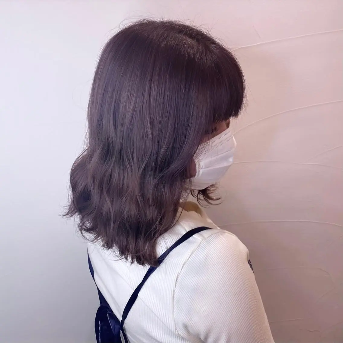 セミロング ミストバング ハイライト 髪質改善 ヨシンモリ 韓国風ヘア ヘアカラー 韓国ヘア特化 💟 ララア 💟のヘアスタイル