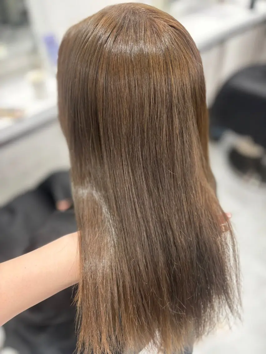 ロング ヘアカラー トリートメント ヘアセット 赤髪/ワインレッド/ 韓国系 まなかのヘアスタイル