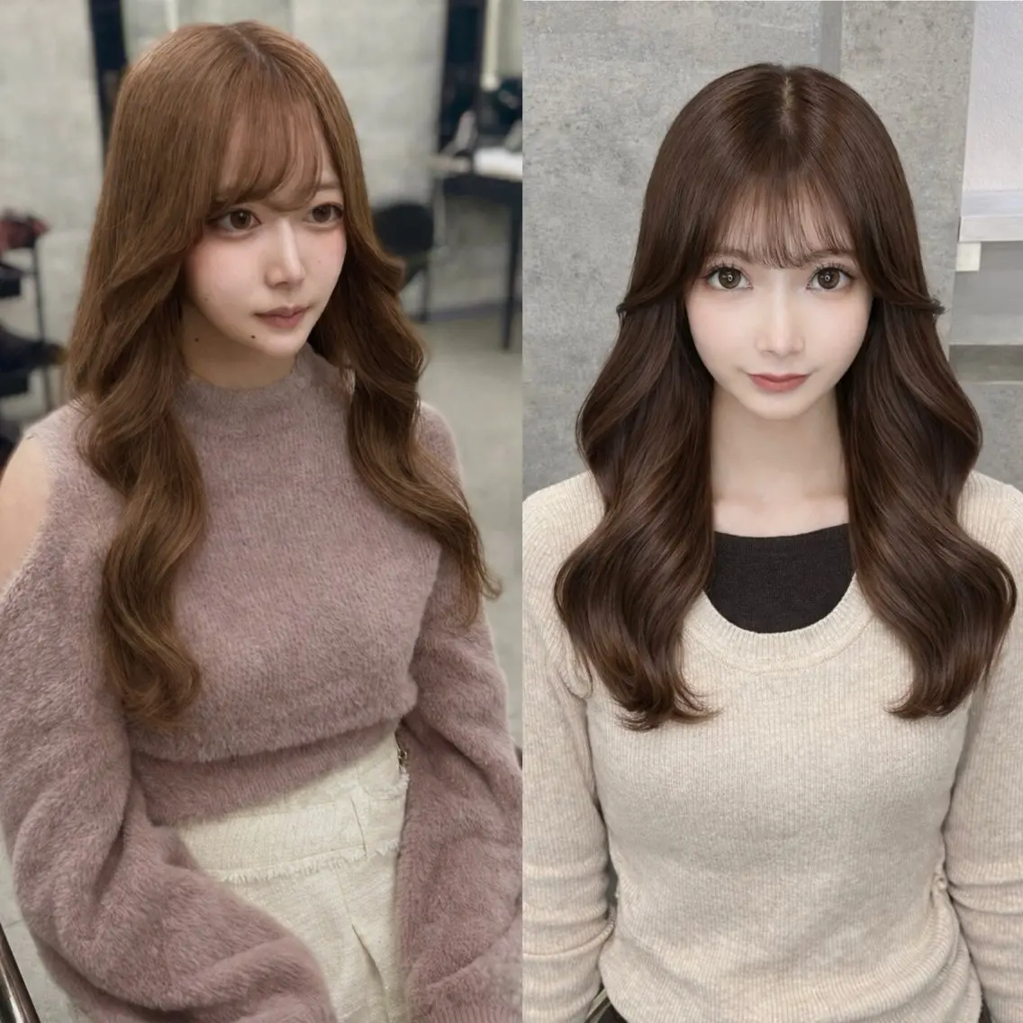 ロング カラー カット ヘアカラー トリートメント 🩵新宿ダブルカラー 🩵エクステのヘアスタイル