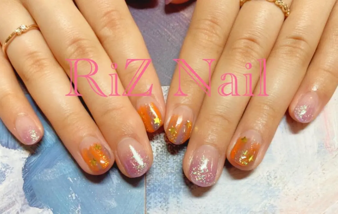 ネイル アートネイル グラデーション キラキラネイル ラメ(グリッター) ラメグラデーション RiZ nail salonのネイルデザイン