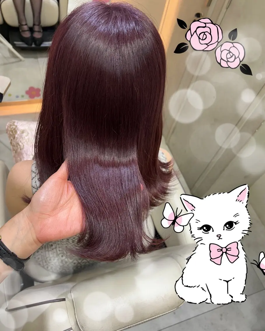 ミディアム カラー ブリーチ ラベンダーカラー ピンクカラー カット トリートメント ヘッドスパ 新宿駅近♡個室 ♡関口三都季🌜のヘアスタイル