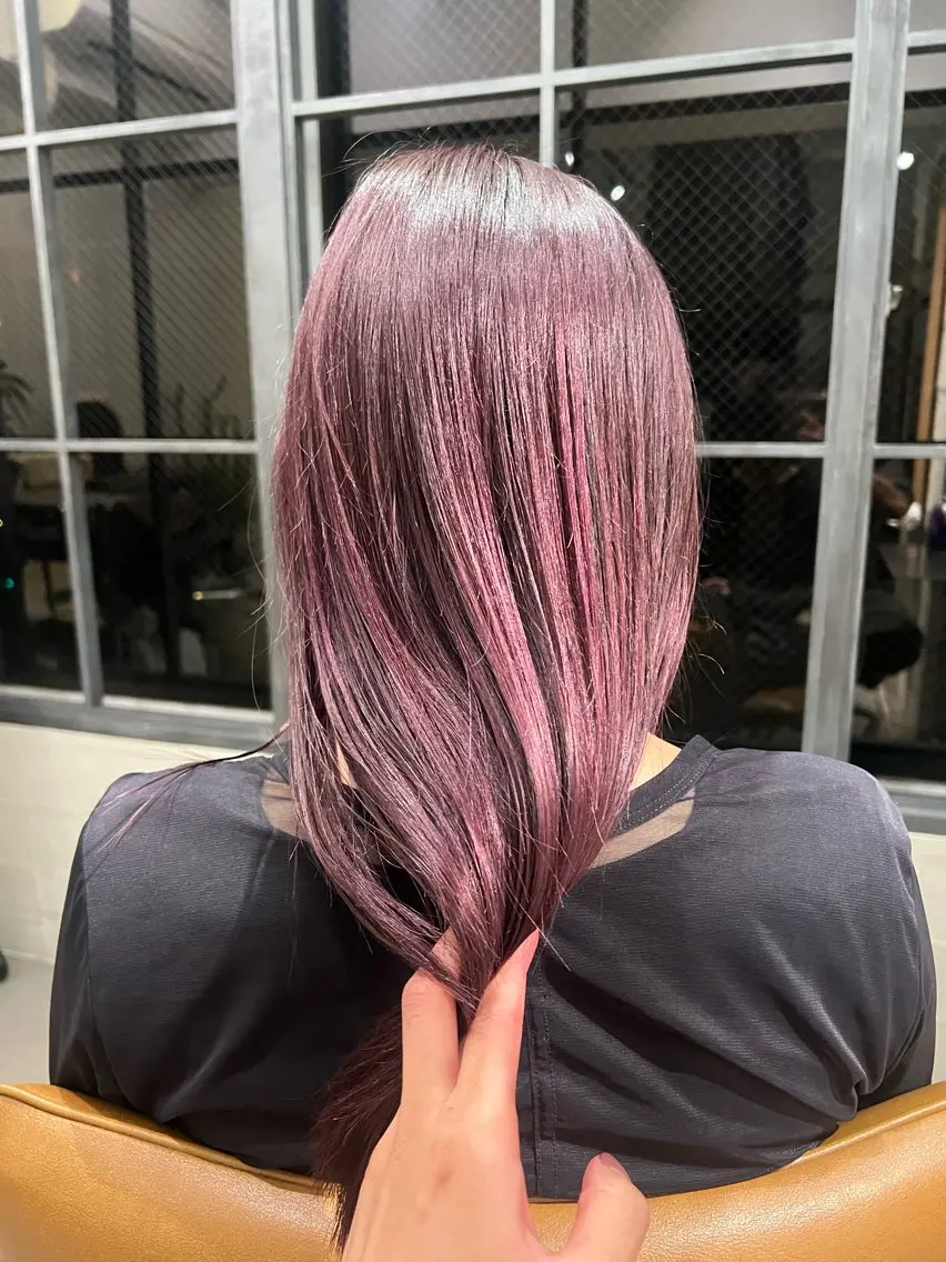 ロング 髪質改善 カット ヘアカラー トリートメント 似合わせレイヤー ＆縮毛矯正のヘアスタイル