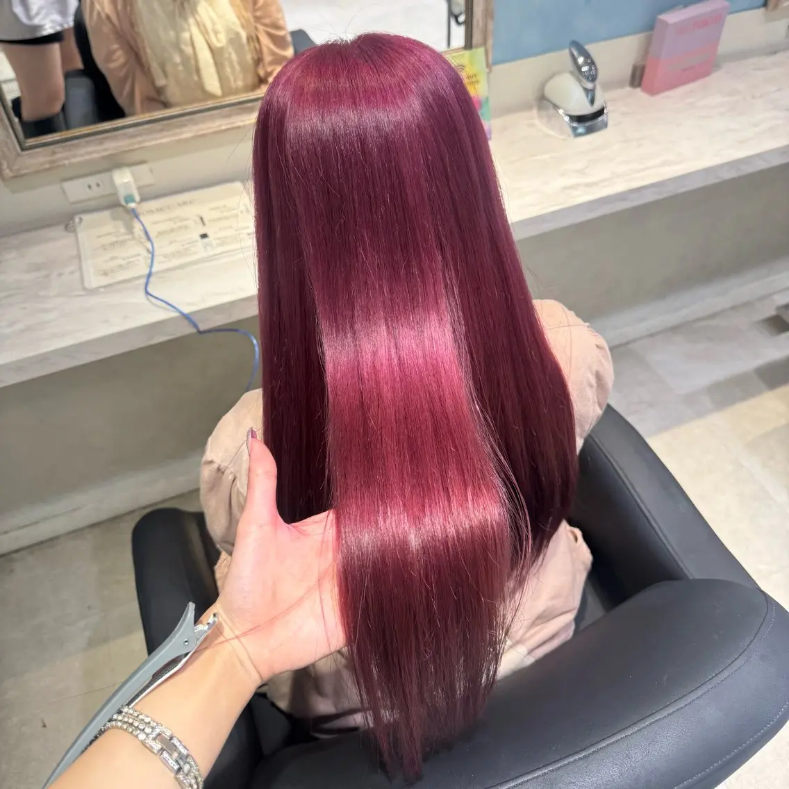 ロング カラー ブリーチ ケアブリーチ ケアカラー 髪質改善 韓国風ヘア ヘアカラー 🦋ブリーチ/カラー 専門AYA💖のヘアスタイル