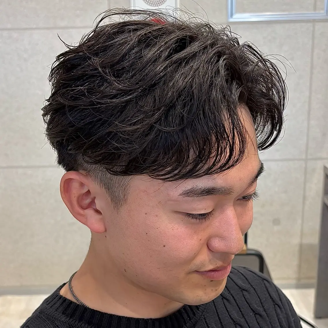 ショート パーマ メンズ カット パーマ 泉 / メンズパーマ /毛流れ特化のヘアスタイル