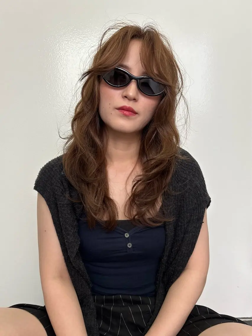 ロング 外国人風カラー レイヤーカット カット ヘアカラー トリートメント 博多/艶カラー Natsuのヘアスタイル