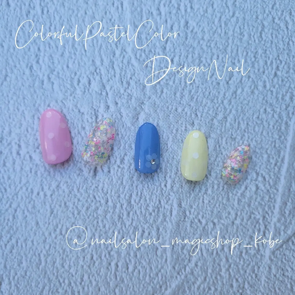 ネイル ドット ジェルネイル ワンカラーネイル パステルネイル ソフトジェル ハンドネイル Nailsalon MagicShopのネイルデザイン