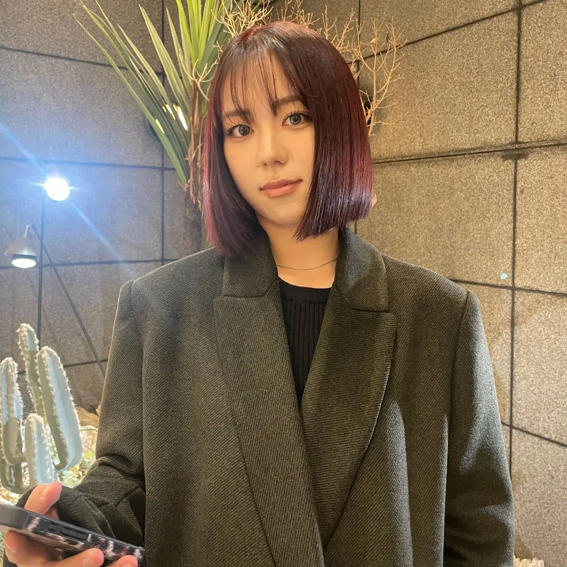 ミディアム カラー ヘアカラー トリートメント 透明感カラー/ 縮毛矯正/ユイ☆彡のヘアスタイル