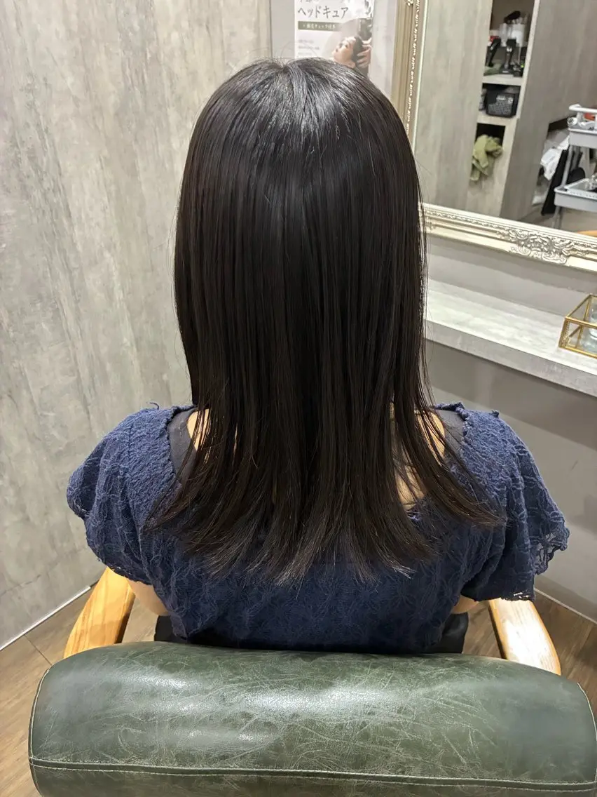 ミディアム 髪質改善 カット 縮毛矯正 トリートメント 泉大津　髪質改善 たかこのヘアスタイル