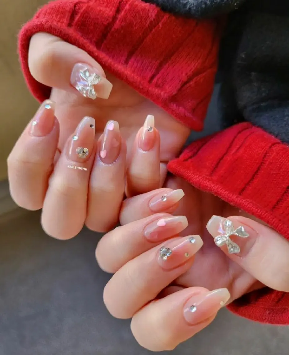 ネイル 持ち込み ニュアンスネイル ワンカラーネイル シンプルネイル 冬ネイル ハンドネイル 3dパーツ/流行り 👧shushu❤️のネイルデザイン