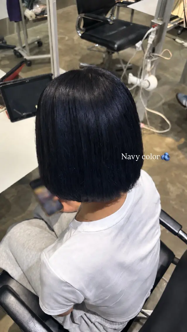 カラー ネイビーカラー ヘアカラー Helena_りお 透明感カラー/まつパのマツエク・マツパデザイン