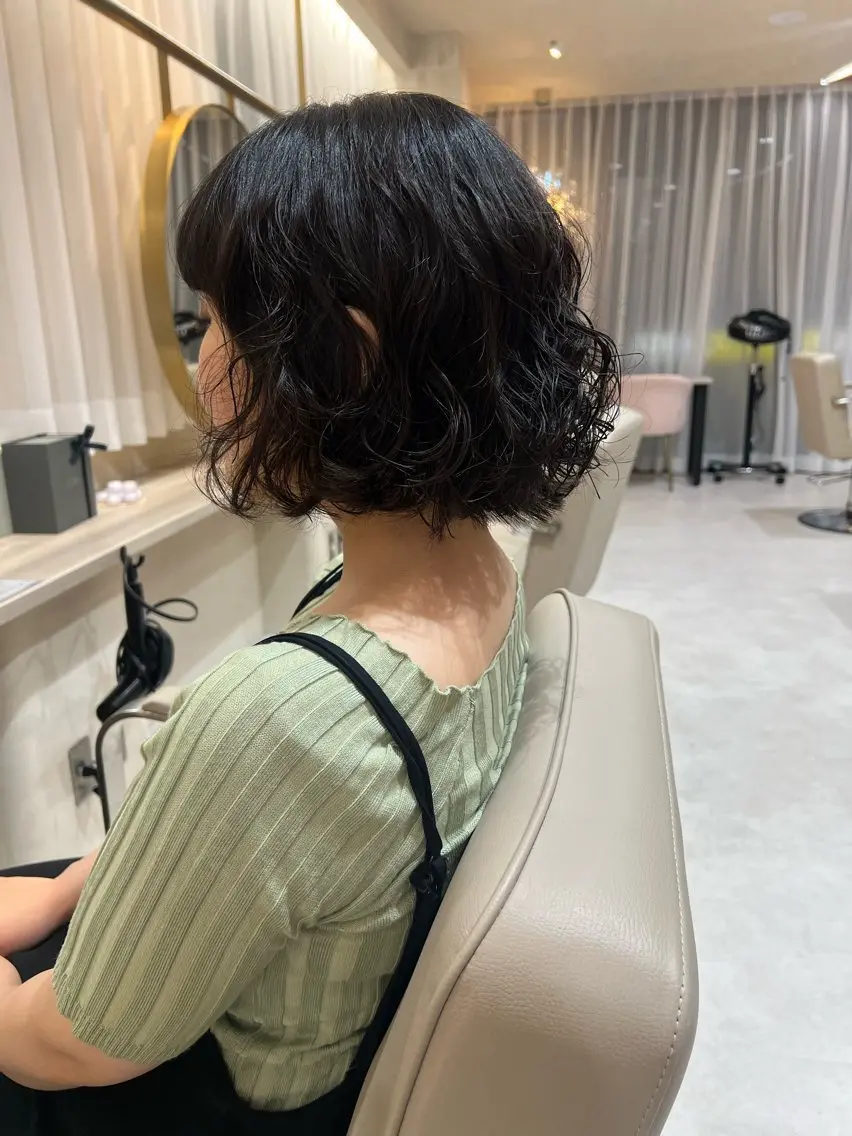 ショート パーマ ボブ カット パーマ フジサキ ケンのヘアスタイル