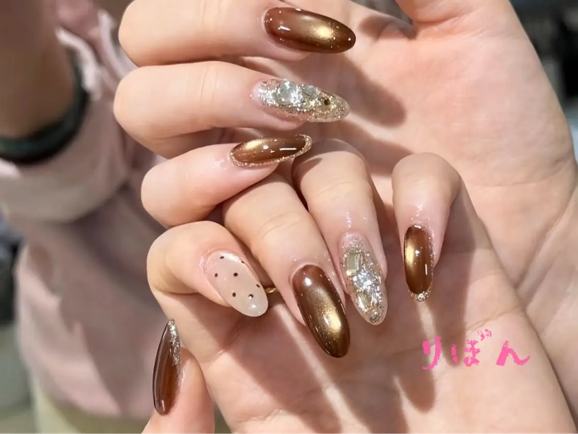 セミロング 入学式 卒業式のヘアスタイル 韓国風ヘア りぼん Re:Bonrのネイルデザイン
