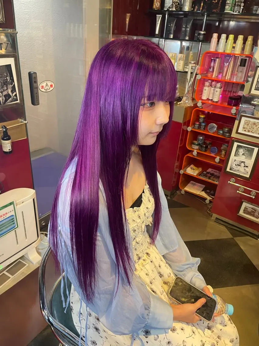 ロング カラー ピンクカラー パープルカラー 👑派手髪/カット 👑ANRYのヘアスタイル