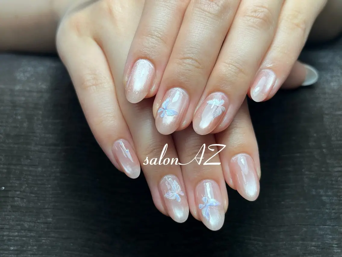 ネイル アートネイル 長さ出し フットネイル フレンチネイル ジェルネイル ハンドネイル salon AZのネイルデザイン