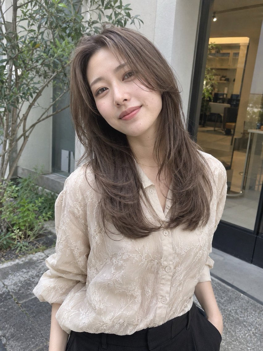 セミロング カラー 透明感カラー ヘアカラー トリートメント カラーモデル募集中/ 透明感カラー/るいのヘアスタイル
