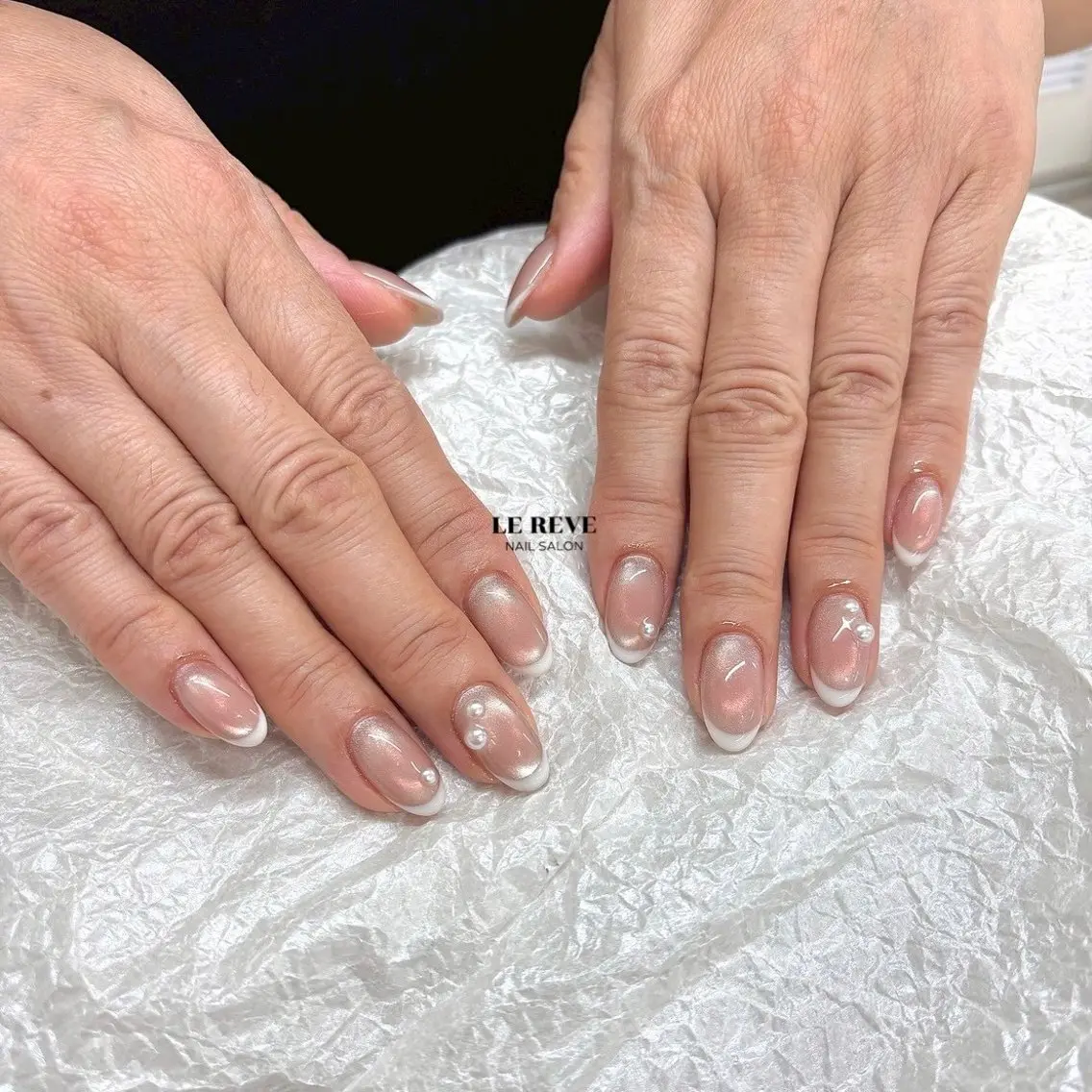 ネイル 韓国ネイル ニュアンスネイル シンプルネイル 夏ネイル ワンホンネイル LE REVE nailsalonのネイルデザイン