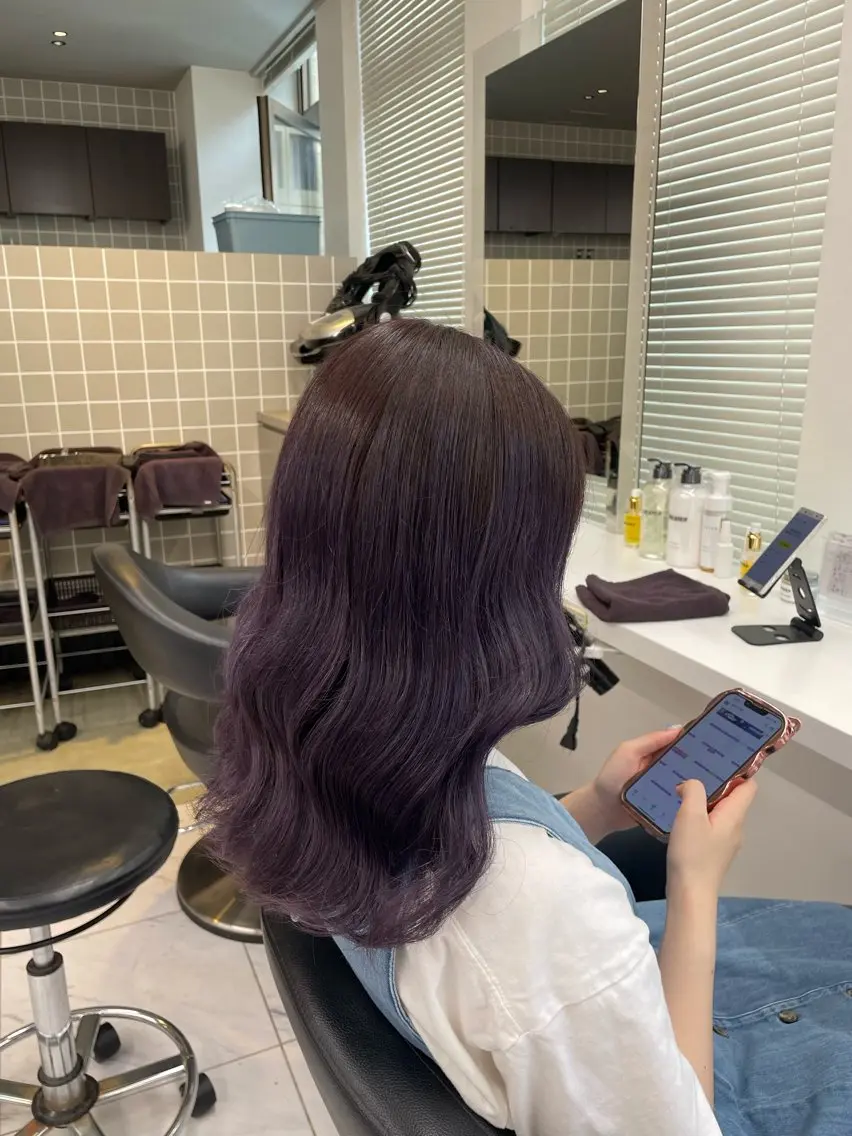 セミロング カラー ヘアアレンジ ヘアカラー トリートメント ヘアセット 💗横浜美容室 💗HARUNAのヘアスタイル
