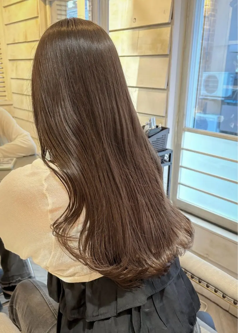 ロング カラー カット ヘアカラー トリートメント グレージュ|くすみ× 透明感|kazutoのヘアスタイル