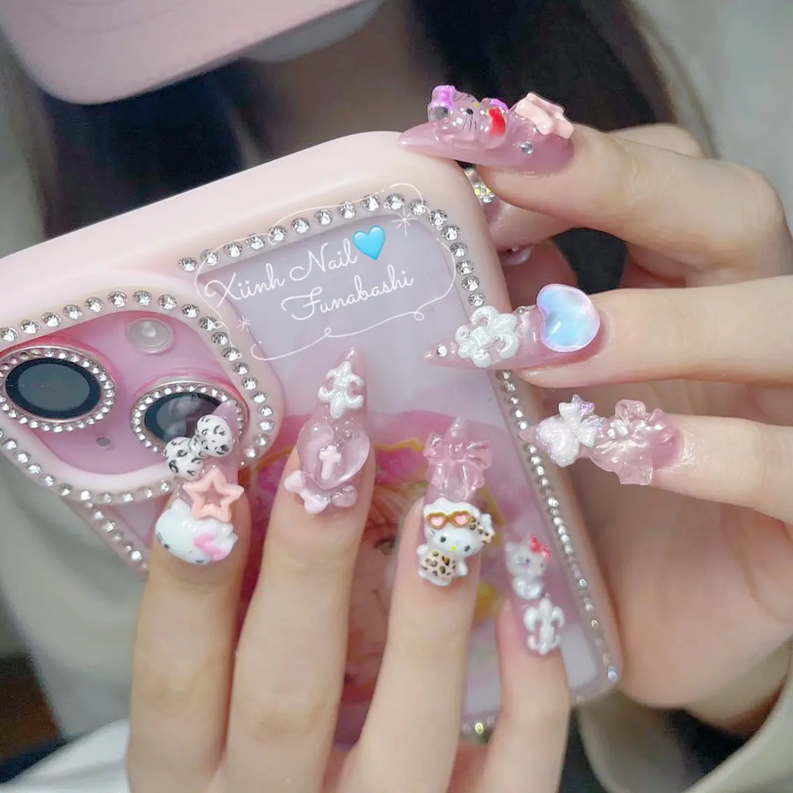 ネイル チークネイル 桜ネイル 長さ出し フットネイル ジェルネイル ハンドネイル XIINH NAIL SALONのネイルデザイン