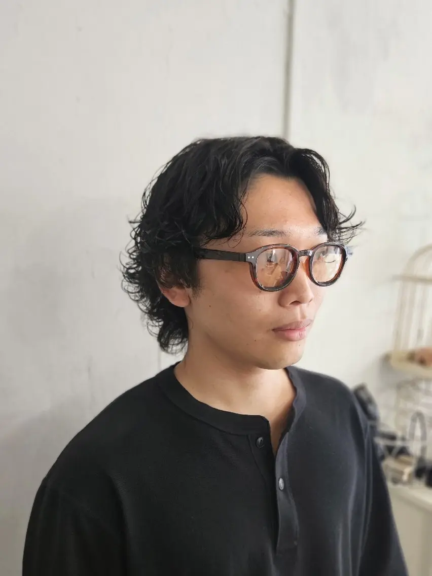 パーマ メンズ パーマ 熊野 タイソンのヘアスタイル