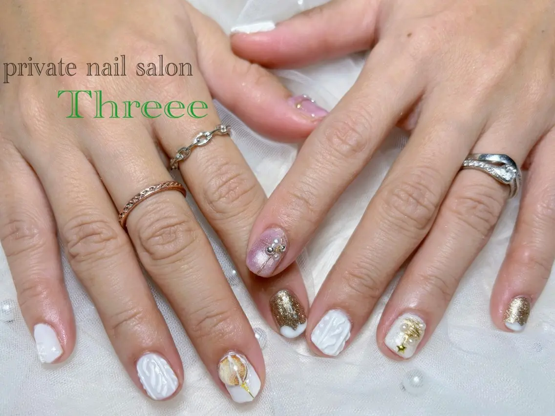 ネイル 冬ネイル ハンドネイル Nail salon - Threee　-のネイルデザイン