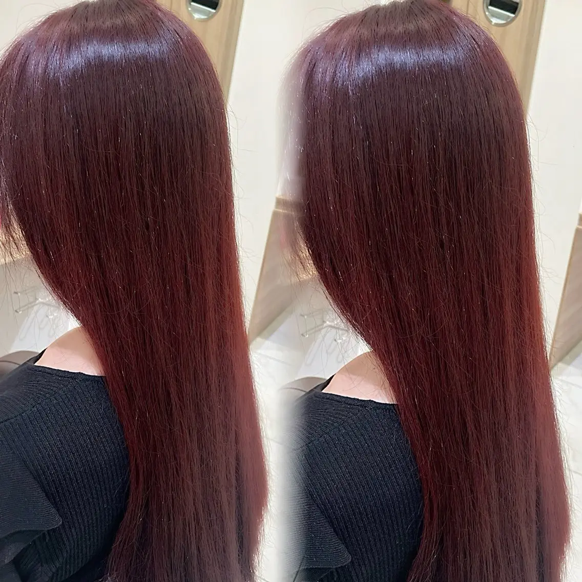 ロング カラー ブリーチ ブリーチなしカラー レッドカラー ヘアカラー はづき 🥀新宿のヘアスタイル