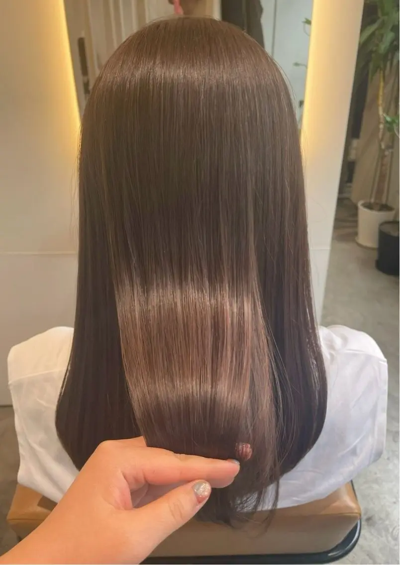 ロング 髪質改善 トリートメント 酸熱トリートメント カット ヘアカラー トリートメント 骨格診断/似合わせ カットあさみななこのヘアスタイル