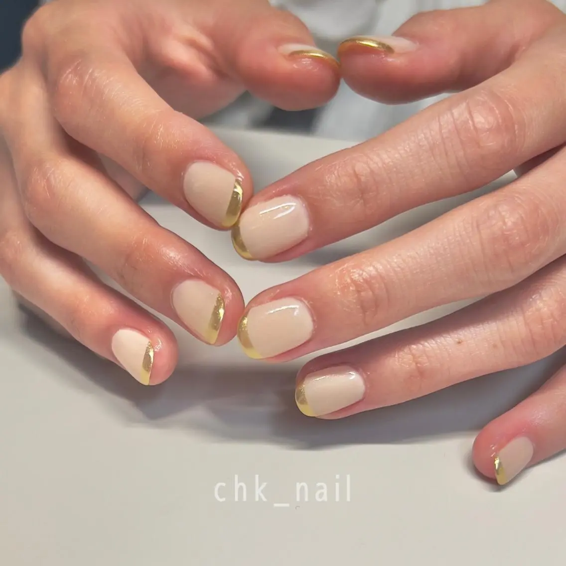 ネイル フレンチネイル ミラーネイル t chikaのネイルデザイン