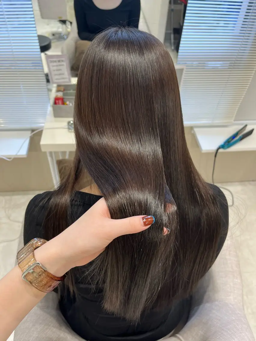 ロング カット 縮毛矯正 トリートメント 酸性縮毛矯正 Coreすずのヘアスタイル