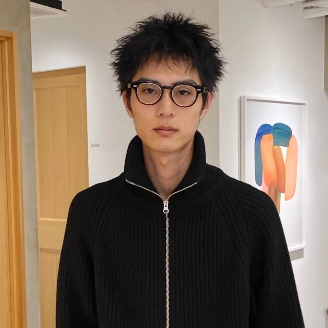 ショート メンズ センターパート ダウンパーマ フェザーパーマ メンズパーマ シャドウパーマ 田形清流のヘアスタイル