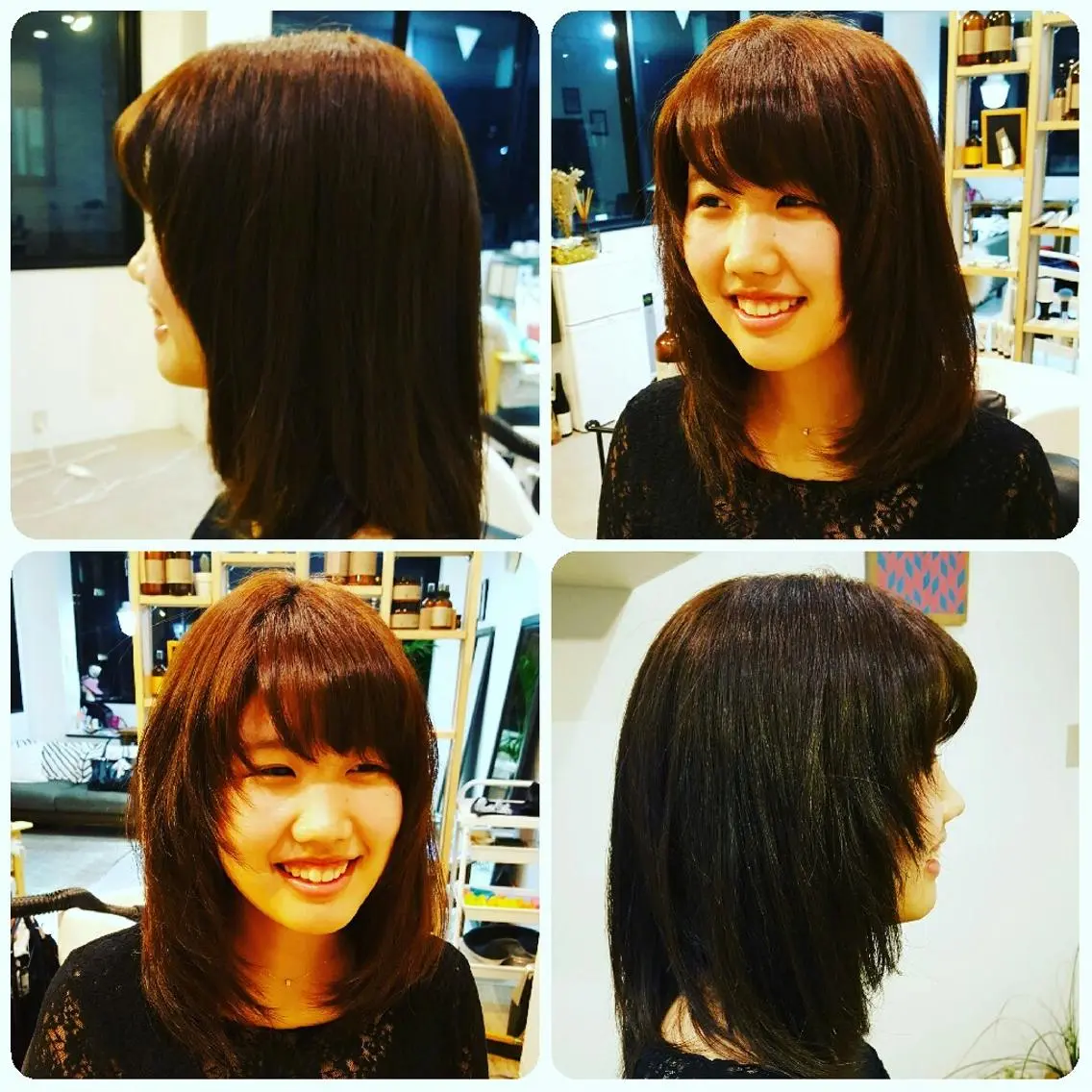 セミロング レイヤーカット 縮毛矯正 トリートメント spa hair ark 富井直美のヘアスタイル