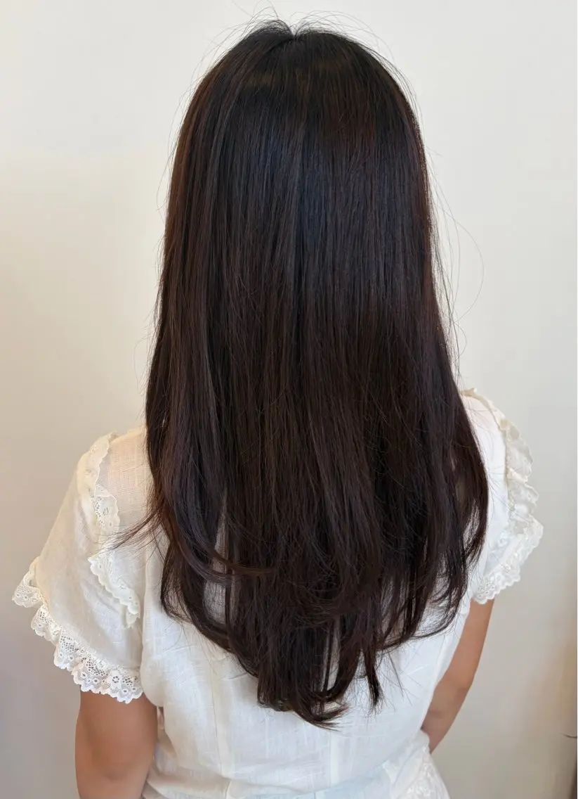 ロング 顔まわりレイヤー 顔周りカット レイヤーカット ロング カット トリートメント 横山 水空のヘアスタイル