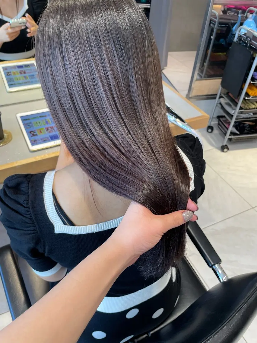 ロング カラー ヘアアレンジ ヘアカラー トリートメント ヘッドスパ ヘアセット 艶髪/レイヤーカット 🐣misakiのヘアスタイル