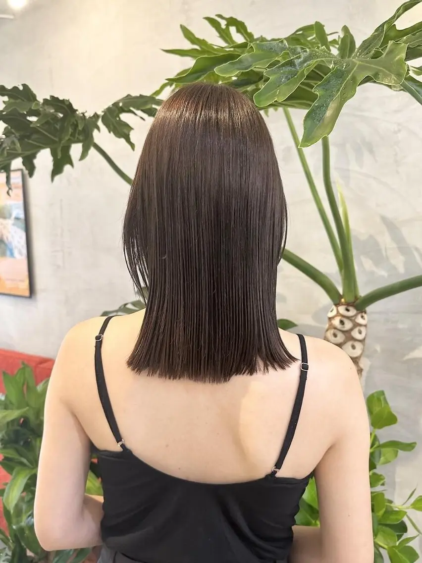 セミロング 縮毛矯正 ナガミ ショウのヘアスタイル