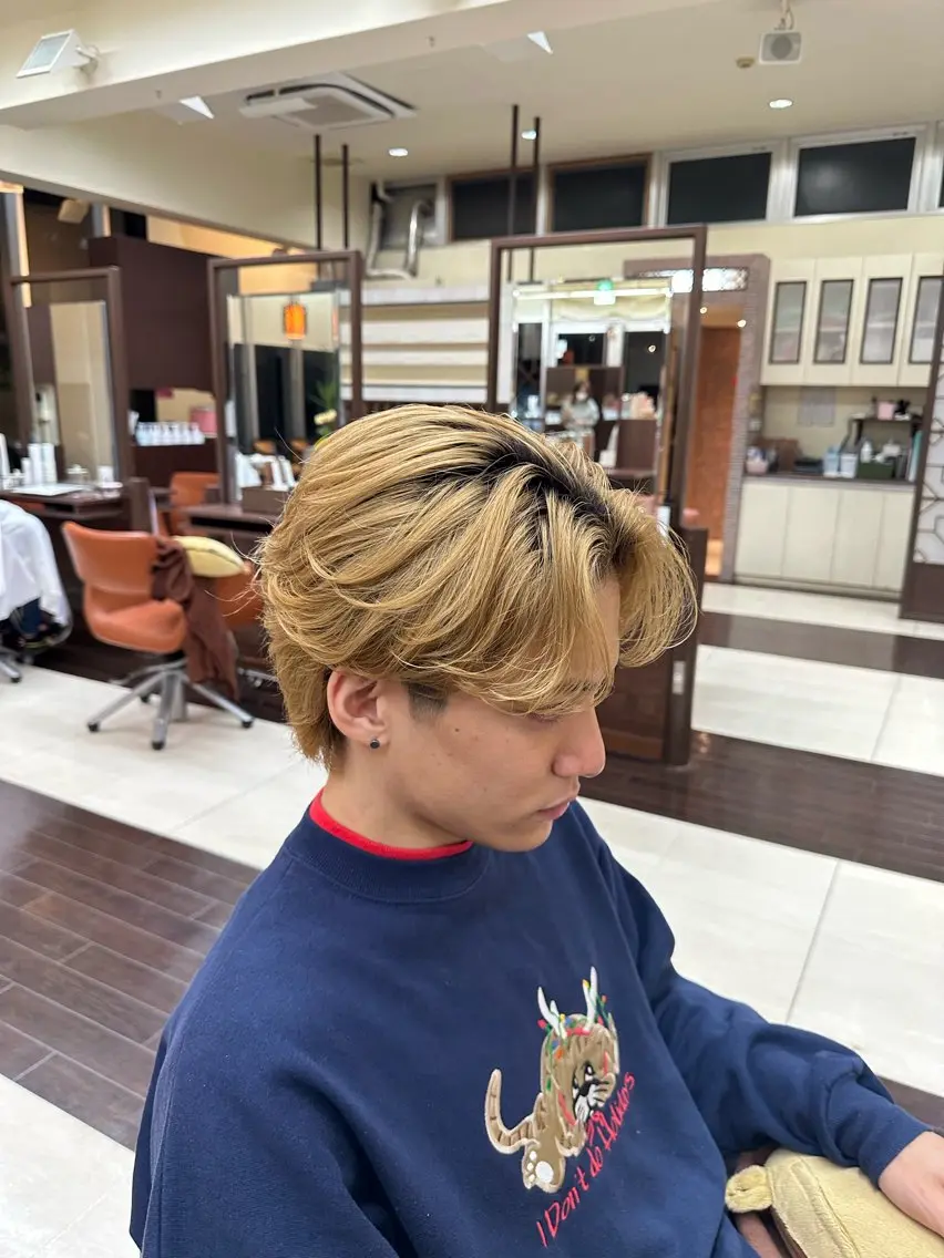 ショート カラー パーマ メンズ センターパート カット ヘアセット 毎月230人担当/ メンズヘア/清和武虎のヘアスタイル