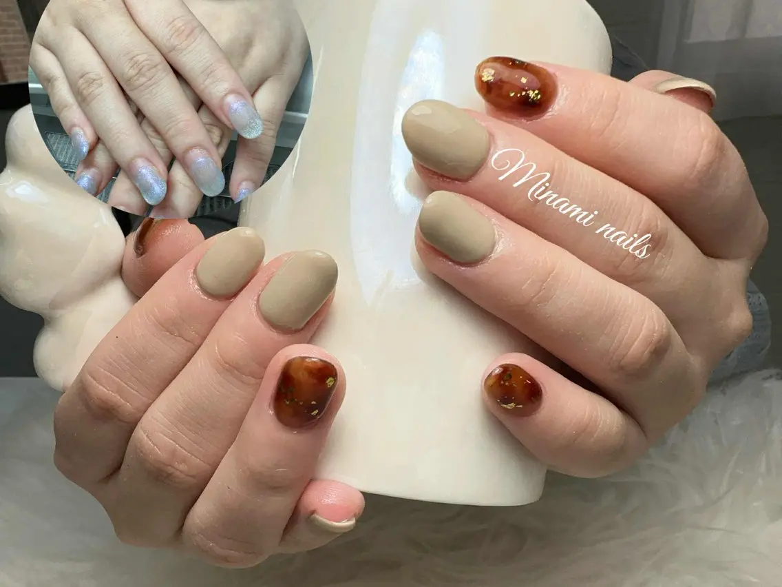 ネイル アートネイル オーロラネイル ガーリー キラキラネイル 韓国ネイル Minami Nailsのネイルデザイン