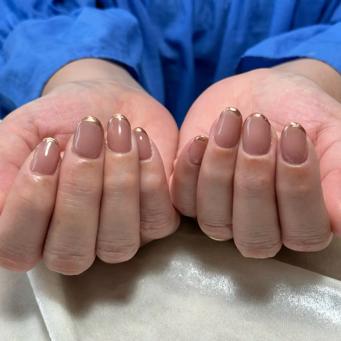 ネイル フレンチネイル ミラーネイル ハンドネイル Hana_ Rieのネイルデザイン