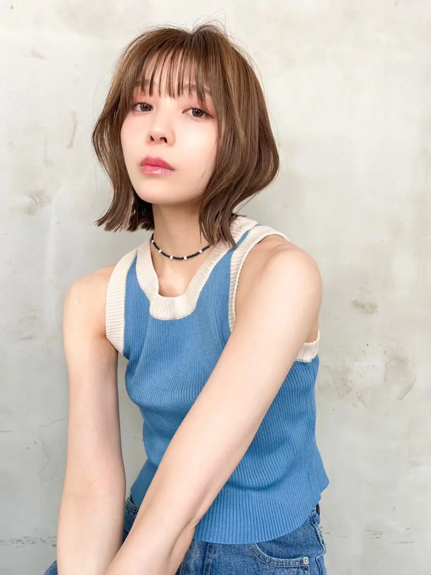 ショート カラー パーマ ヘアアレンジ カット ヘアカラー ✂️ボブ/レイヤー /艶カラー🌷喜美花のヘアスタイル
