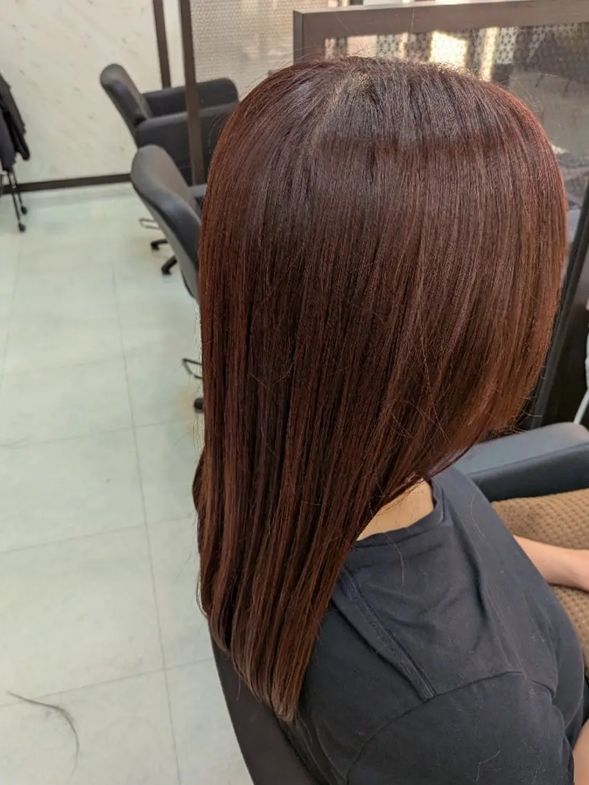 セミロング カラー ブラウンカラー ピンクカラー カット ヘアカラー フロート さとうのヘアスタイル
