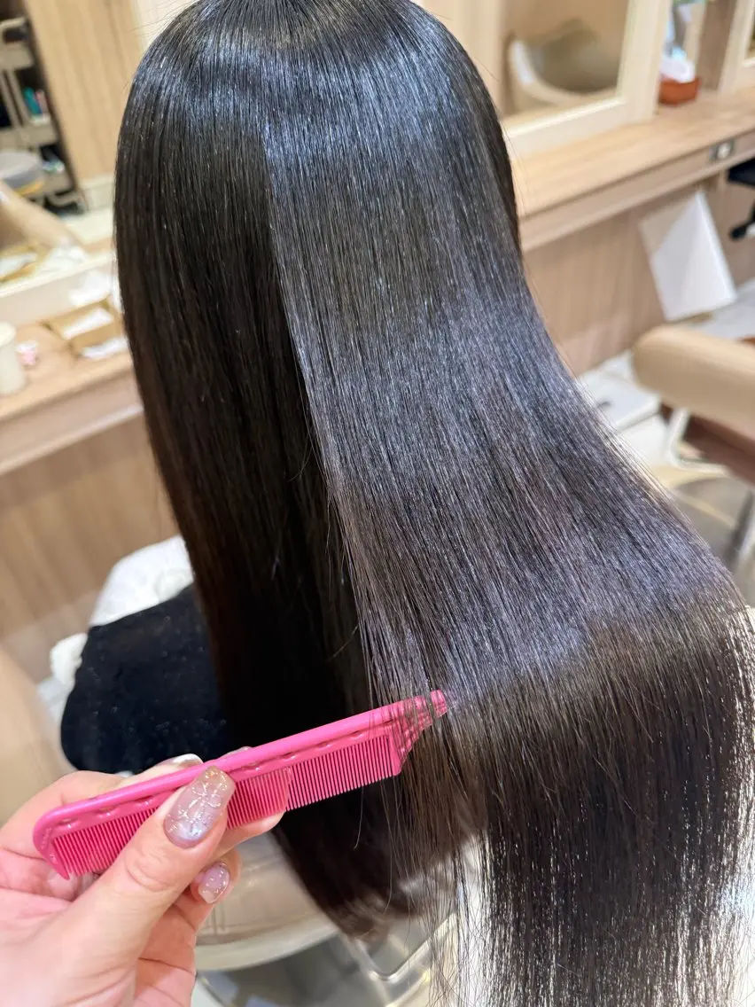 ロング パーマ カット 縮毛矯正 トリートメント 韓国ヘアメイク🎀/ 縮毛矯正✨山本媛香のヘアスタイル