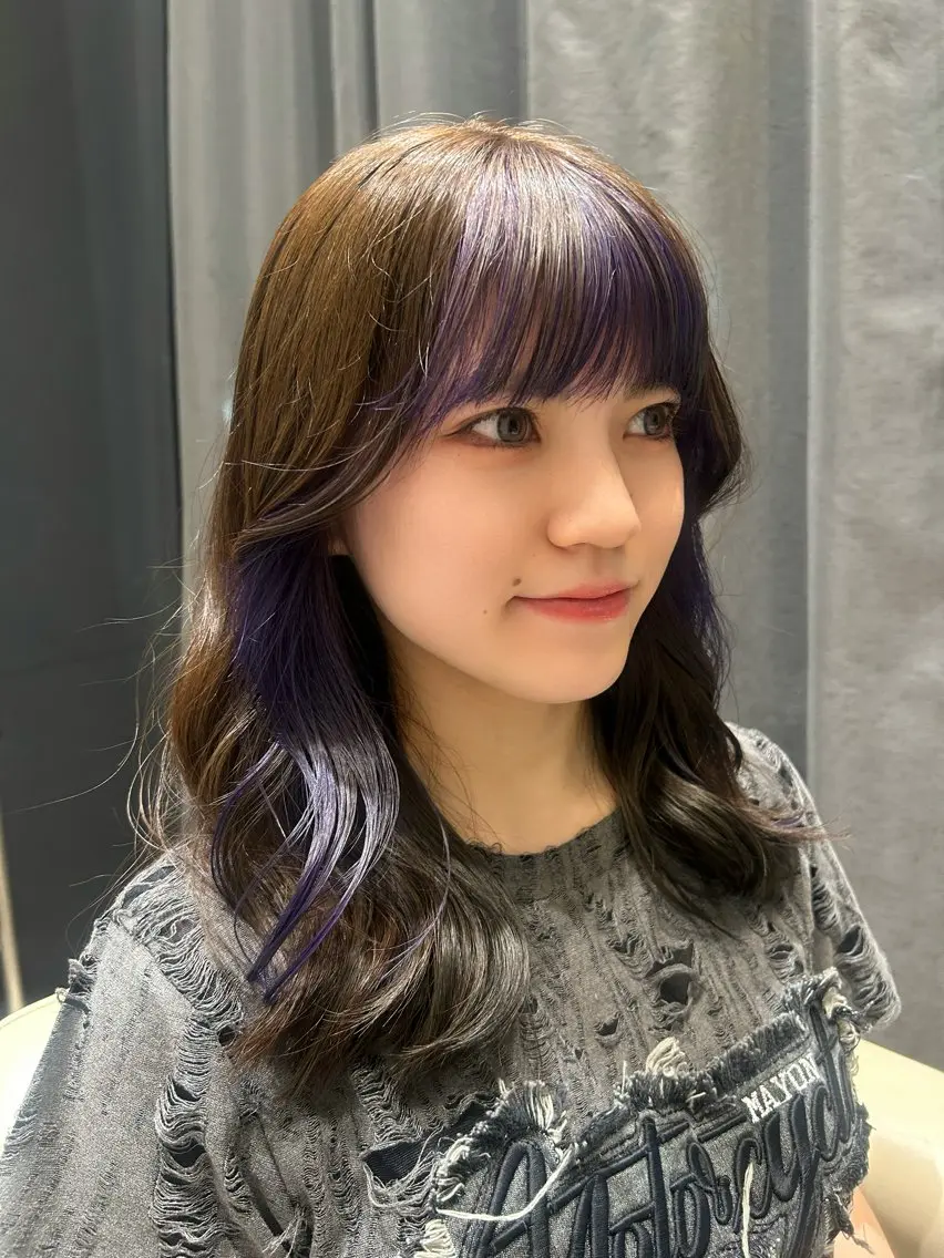 ミディアム 似合わせカット ヘアカラー 🌐k-two天王寺 フウカ🌐のヘアスタイル