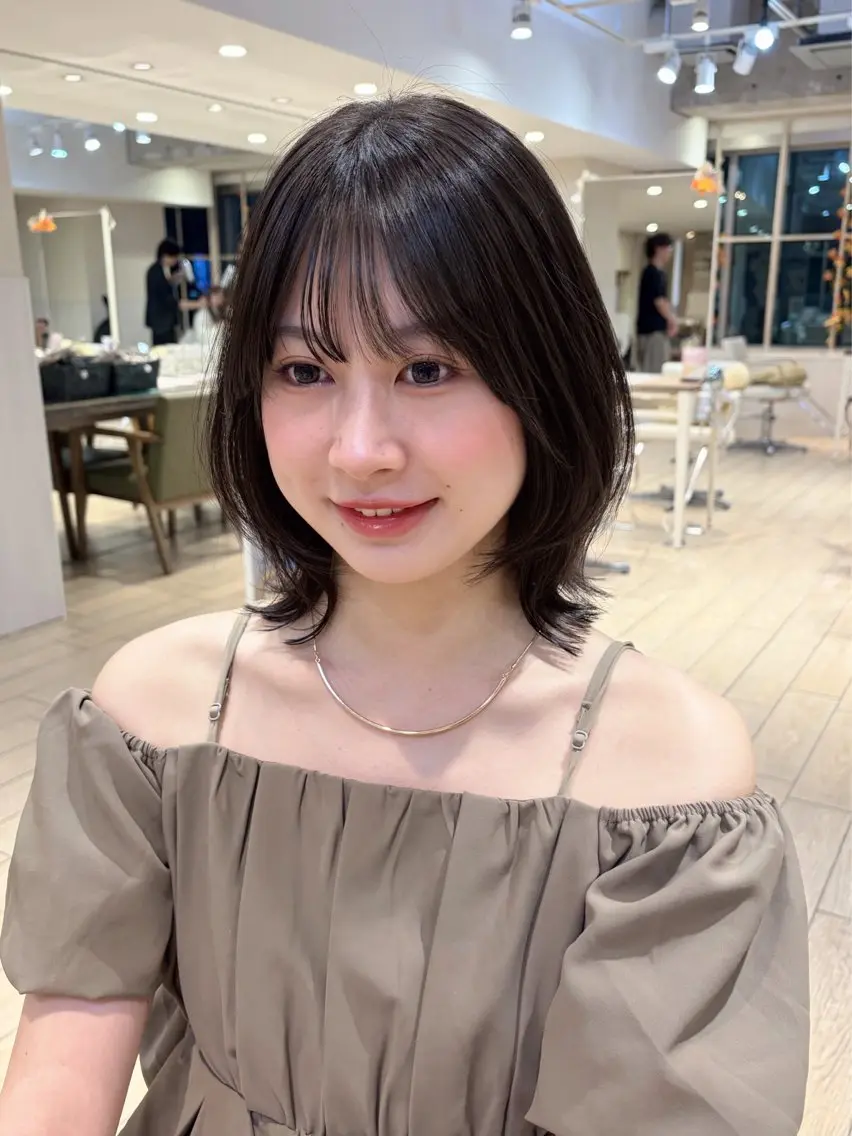 ミディアム カット ヘアカラー 似合わせカット⌇ヘア セット⌇A i🤍のヘアスタイル
