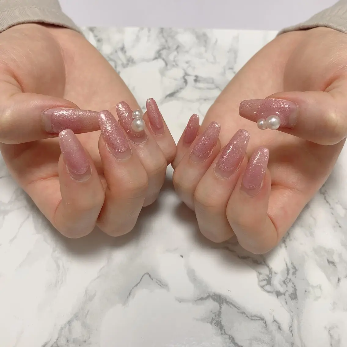人気No1💓チップスカルプ長さ出しワンカラーorマグネットorグラデーション➕有料パーツ2本【オフ無し】の写真