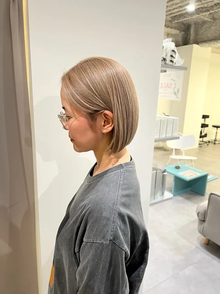 ショート カラー ブリーチ ケアブリーチ トリートメント ナチュラルヘア/ 似合わせ/三宅 昌太のヘアスタイル