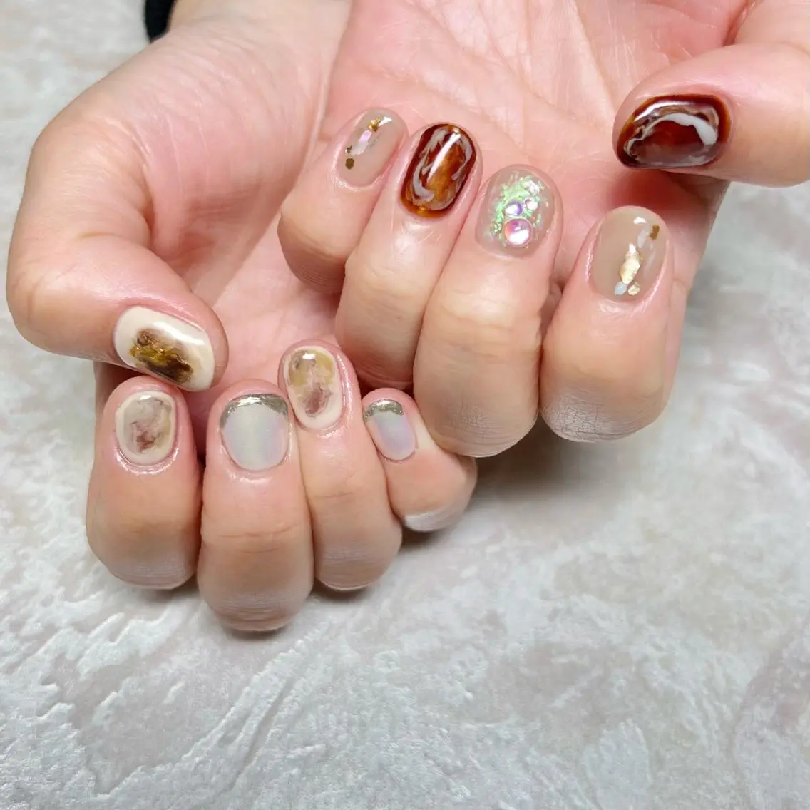 ネイル ニュアンスネイル ショートネイル gemickle nailのネイルデザイン