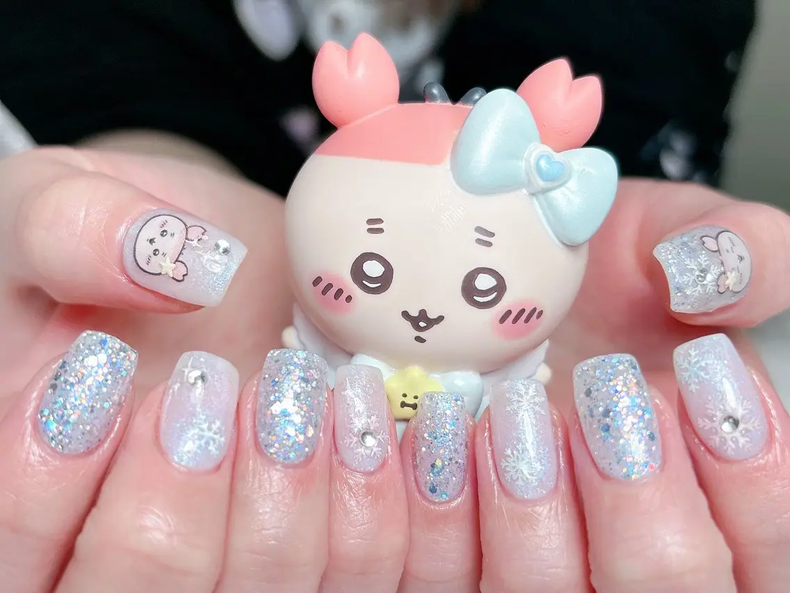 ネイル 成人式 ジェルネイル ロングネイル マグネットネイル ミディアムネイル ハンドネイル MoMoA Nail ネイル長さ出し専門店のネイルデザイン