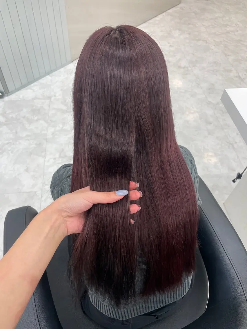 セミロング ヘアカラー トリートメント MOE 福岡韓国ヘア✧︎のヘアスタイル